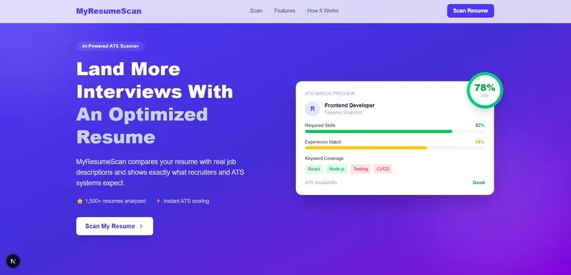 MyResumeScan Review 2026: Free ATS Resume Scanner, AI Optimization & Job Matching